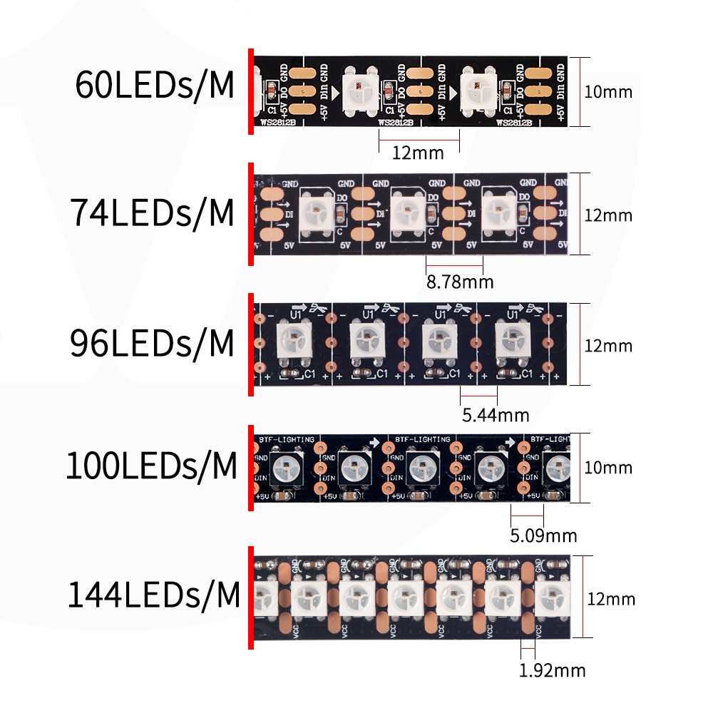 springen Koe snel 30 vs 60 vs 90 vs 144 LEDs/m - quinled.info