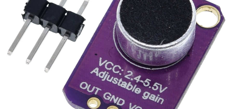 MAX4466 analog microphone module wiring to QuinLED-Dig-Uno 3.3v, GND and A0 pins
